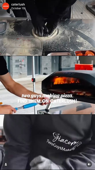 Two cooks making pizza in a wood-fired oven