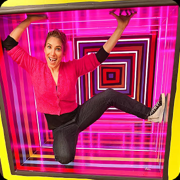 A Caterlush food creator posing in a colorful set